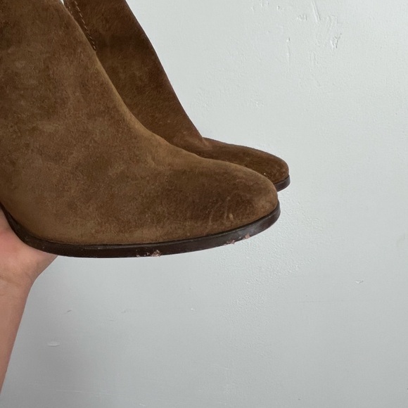 Frye Meghan Ankle Boots Women’s Size 10B Booties Brown Suede Heels - Picture 3 of 13